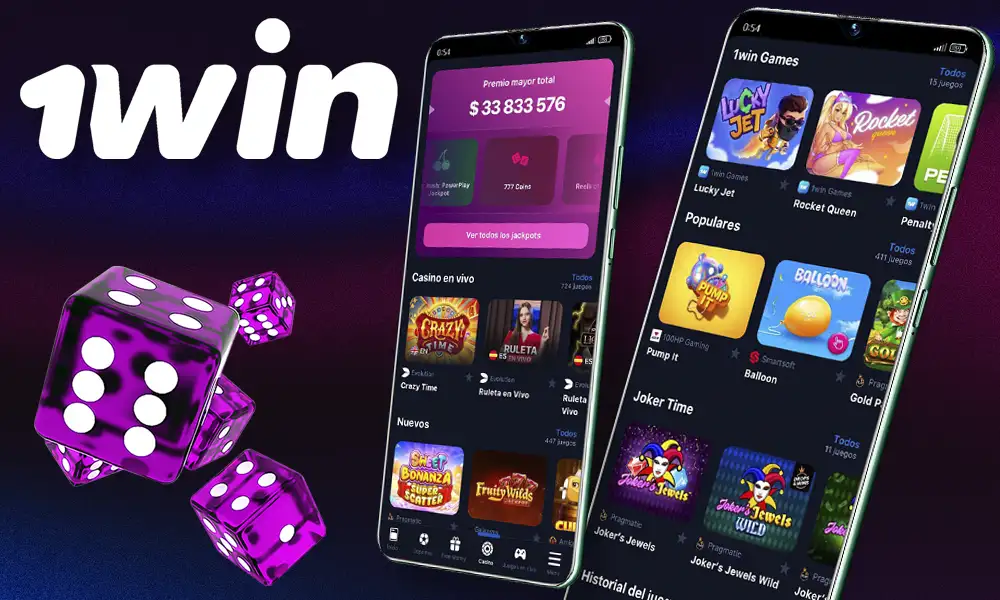 Juegos de casino seleccionados en la aplicación 1Win